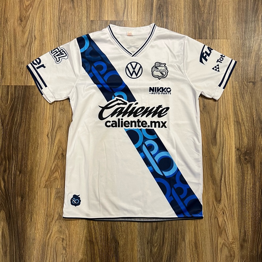 Club Puebla Liga MX Soccer Jersey White Home Medium